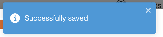 BO Save Success Message